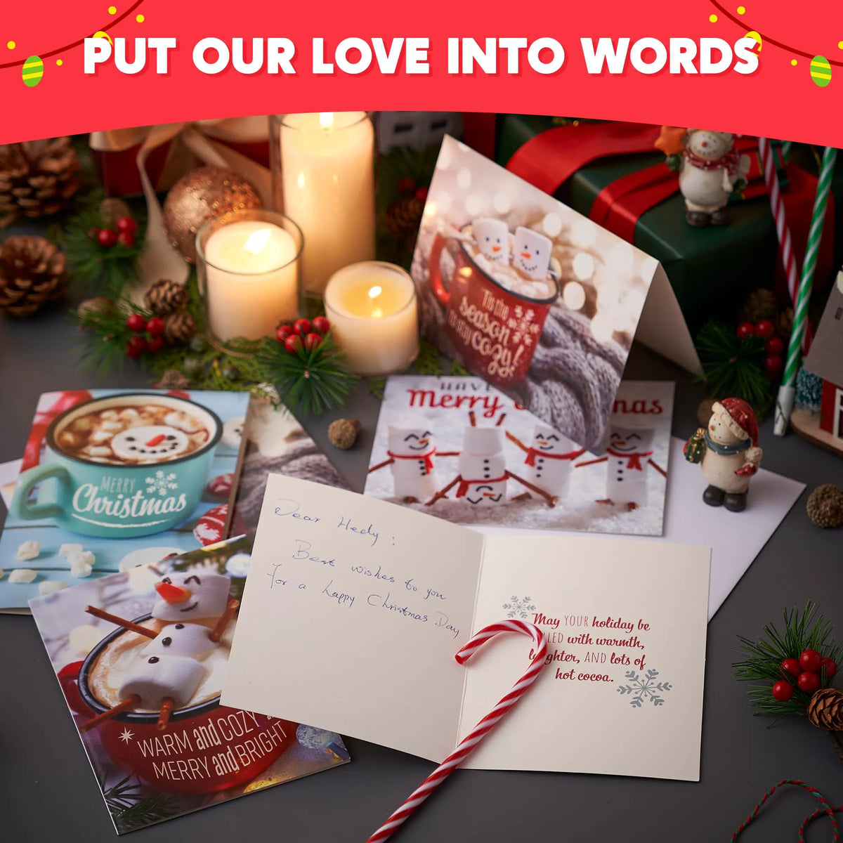 12 Christmas Greeting Cards with Envelopes