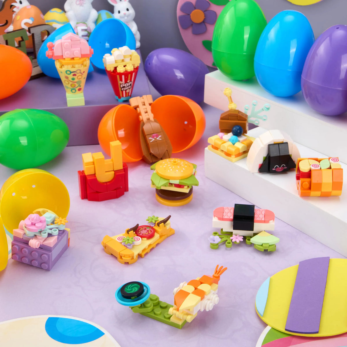 12 Prefilled Easter Eggs with Building Blocks