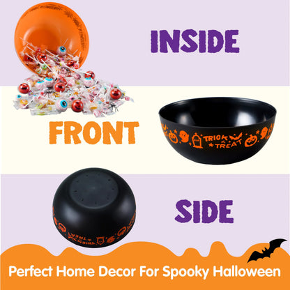 3 PCS Halloween Candy Bowls, 9.6" x 4.4" Trick or Treat Bowls