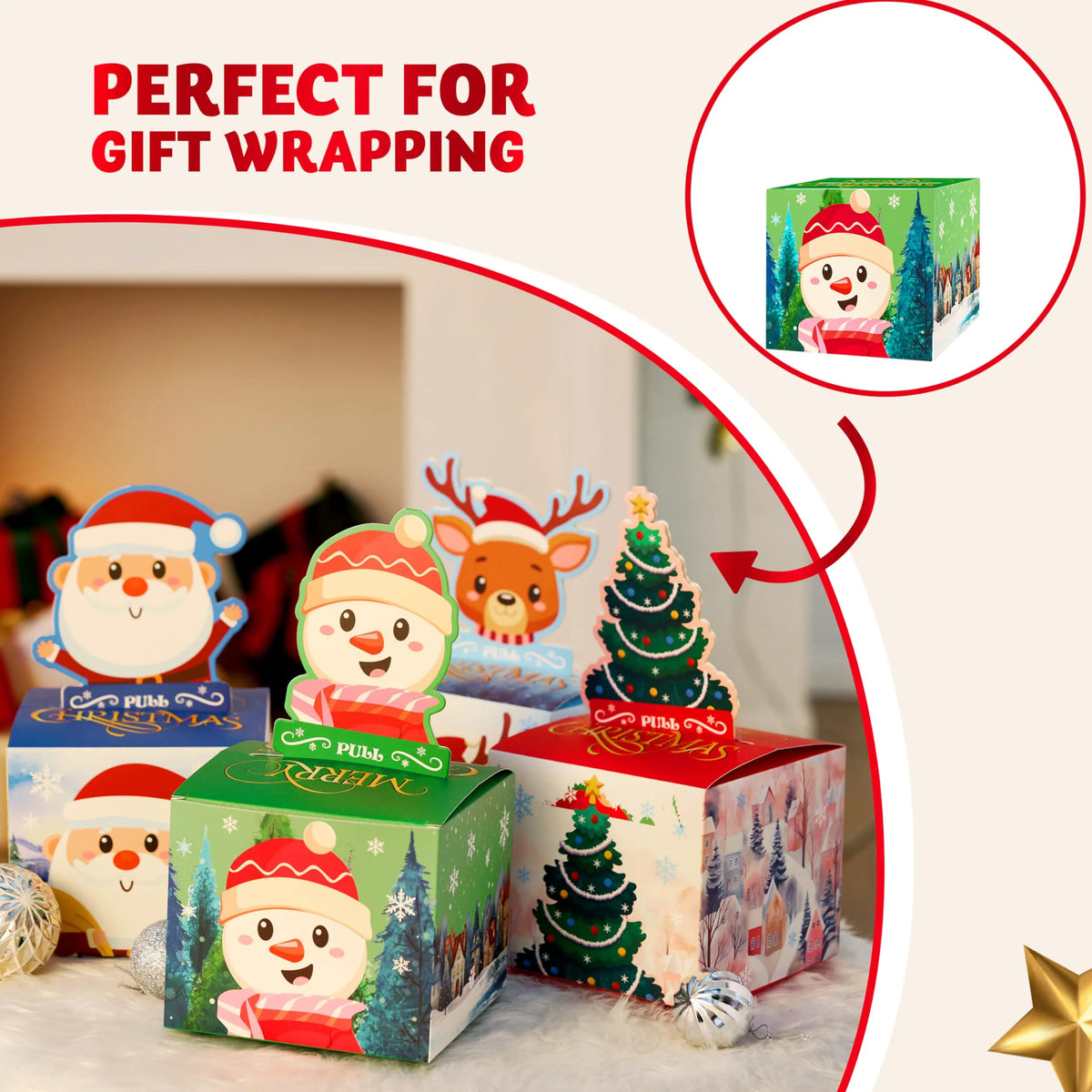 4-Pack Christmas Cash Gift Pull Boxes