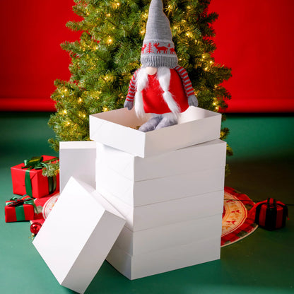12 Pack Large Christmas Gift Boxes with Lids, 17 x 13 x 4 Inches for Presents
