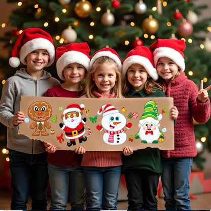 24 Christmas Make-a-Face Stickers