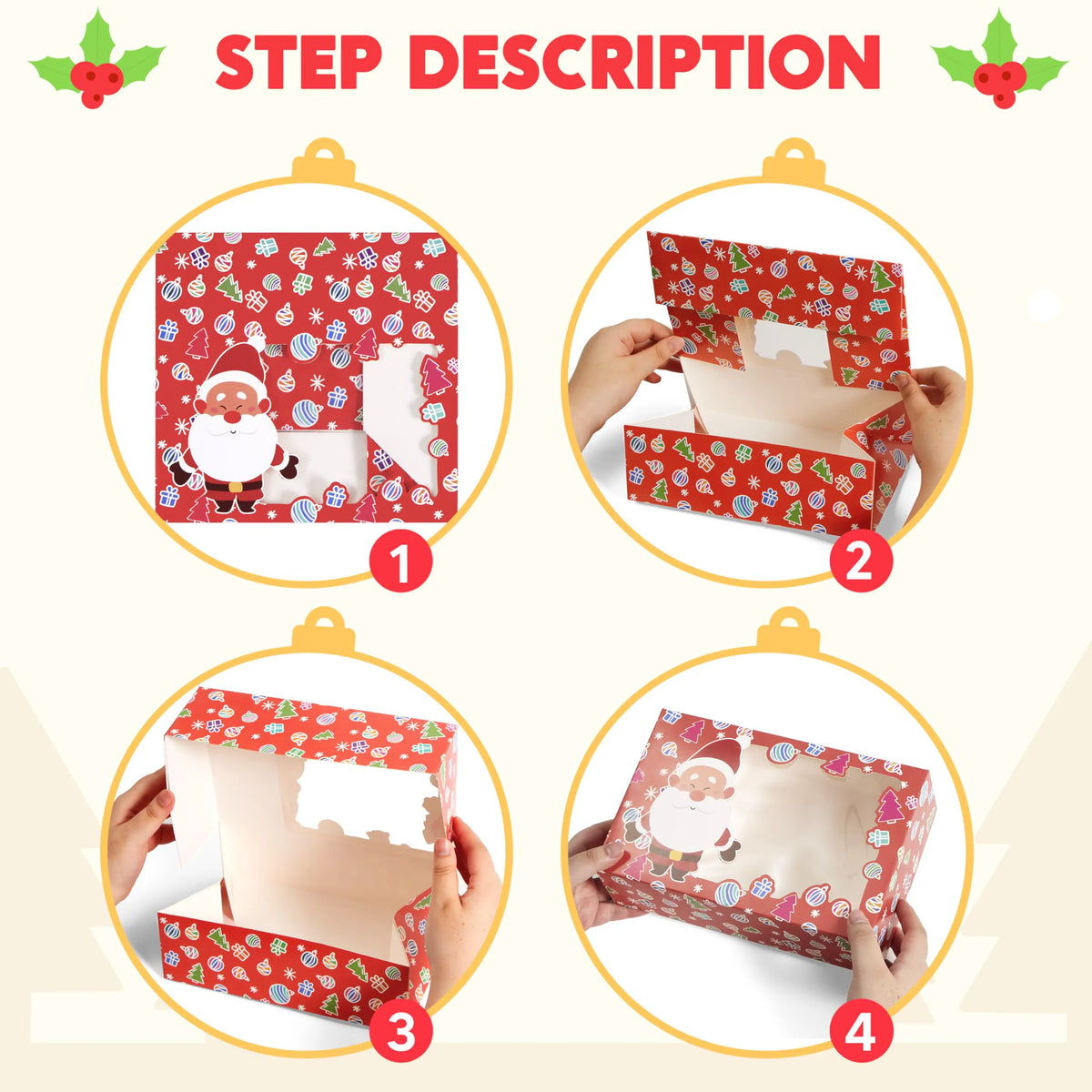 12 PCS Christmas Cookie Boxes for Gift Giving