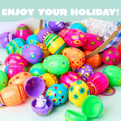 50 Bright Printed Plastic Easter Eggs for Easter Egg Hunt