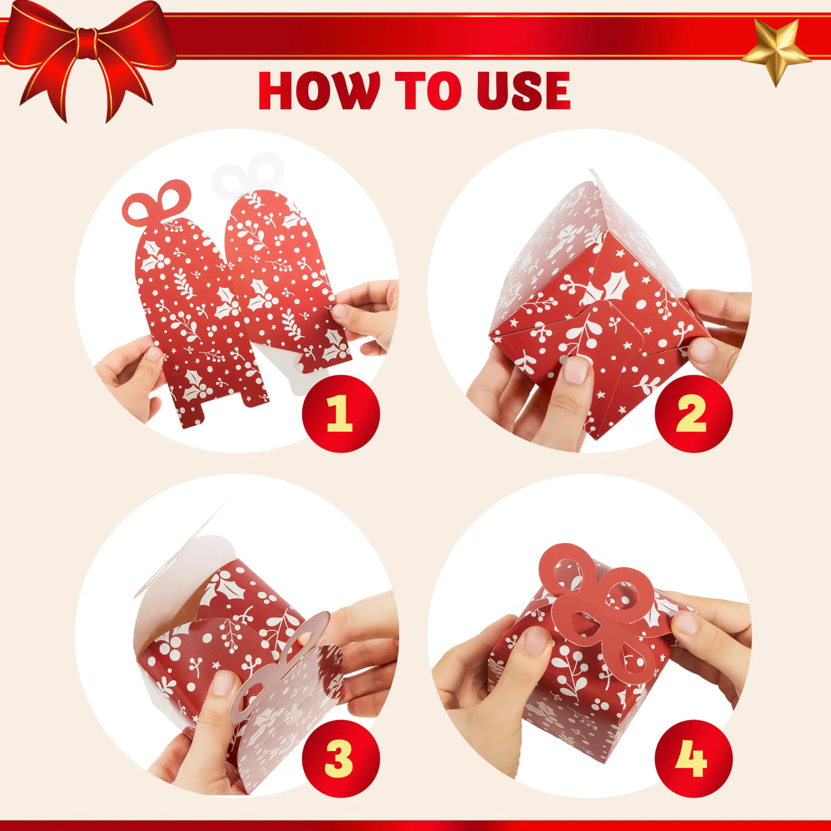 36 Pack Christmas Goody Gift Boxes with Bows