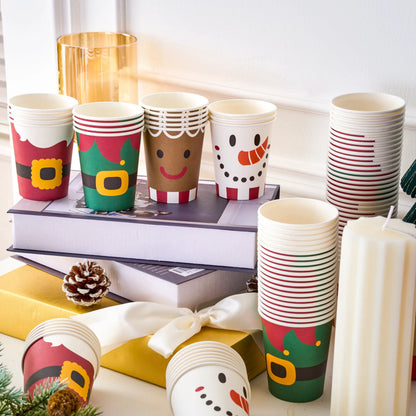 100 Pack 9oz Christmas Disposable Paper Cups