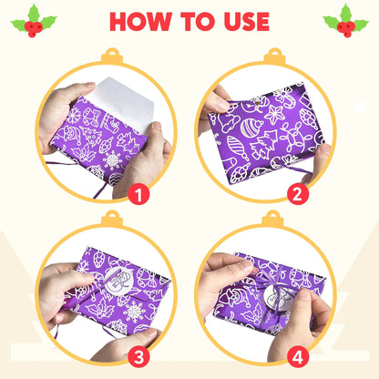 12 Pack Christmas Foil Gift Card Boxes with Ribbon