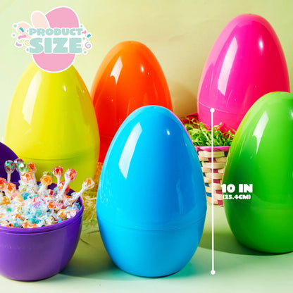 8 Pack 10-Inch Jumbo Fillable Easter Eggs for Egg Hunts