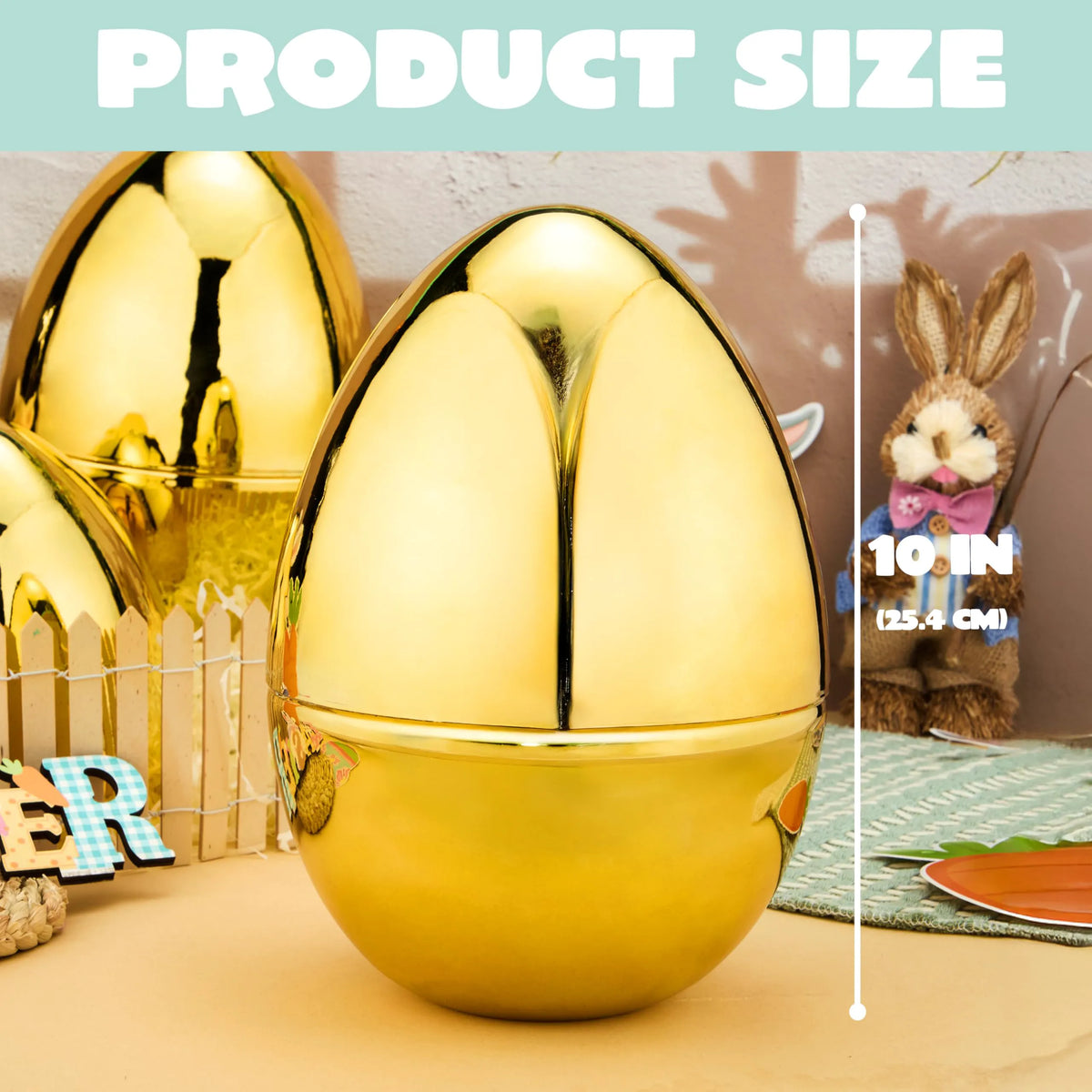6 Gold Jumbo Easter Eggs (10 inches)