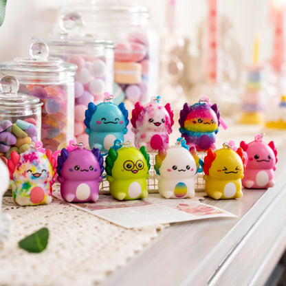 28 Pcs Valentine's Day Axolotl Toys with Backpack Cards