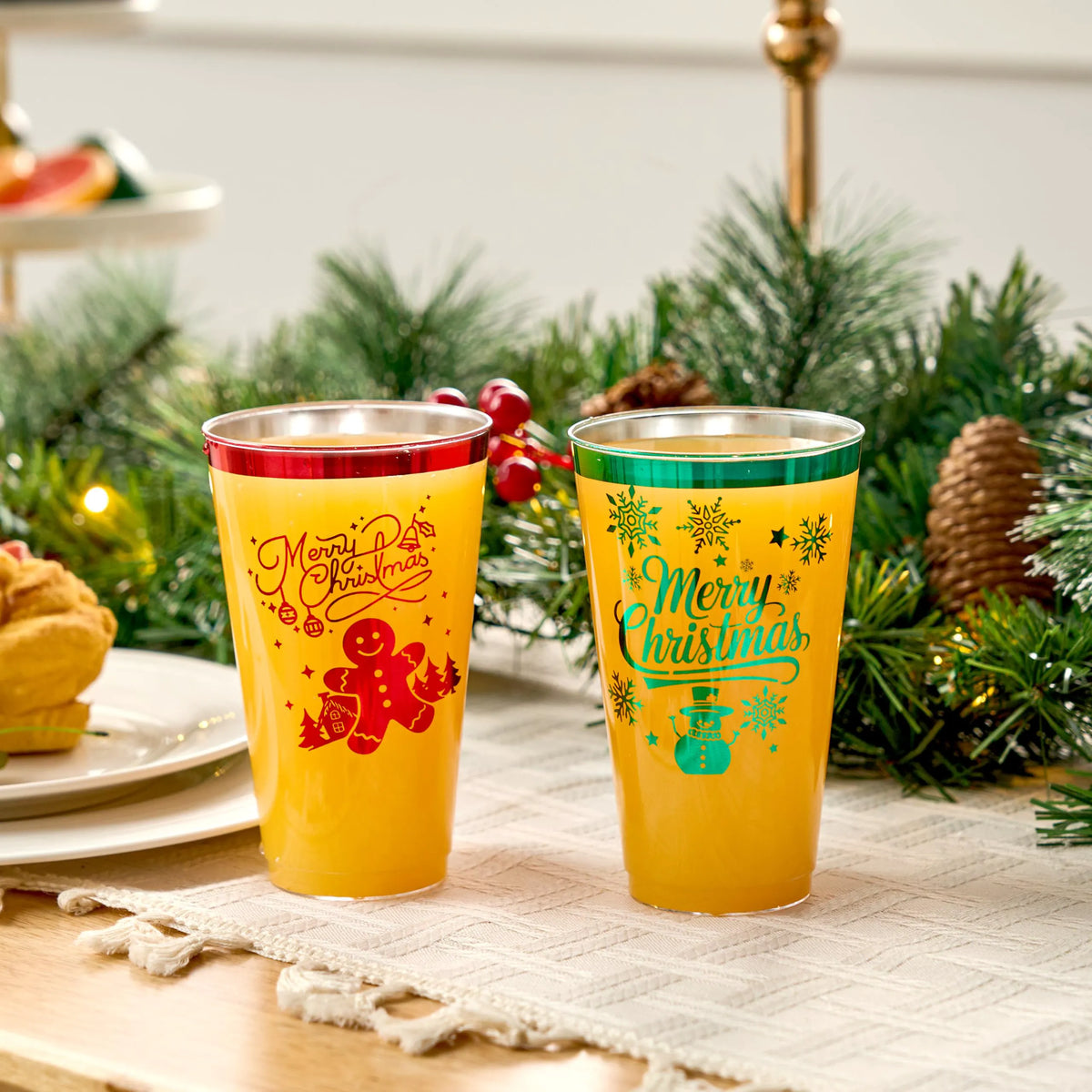 36 PCS Disposable Christmas Plastic Cups