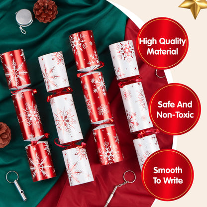 Christmas Party Table Favors - Red White Snowflake (12 Pack)