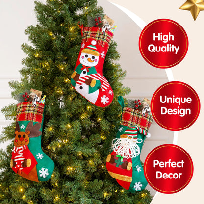 3 Pack 18-Inch Christmas Stockings Set