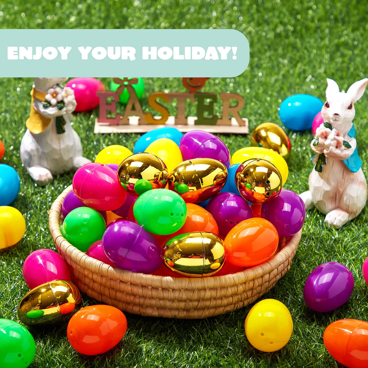 300 Pcs Empty Fillable Easter Egg Shells for Easter Egg Hunt