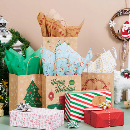 150 Sheets of Christmas Tissue Paper, Assorted Designs