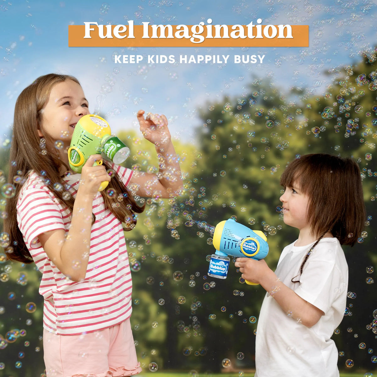 2-Pack Light-Up Automatic Bubble Guns with 4 Bottles of Bubble Solution
