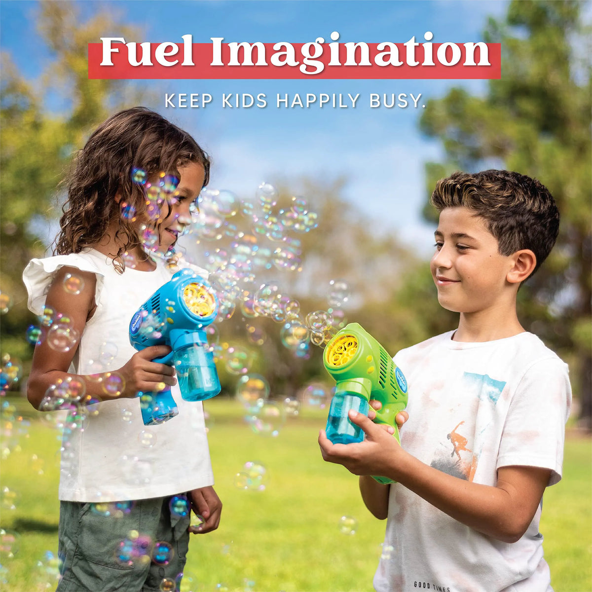 7-Inch Bubble Gun Blower with 2 Bottles of 5 oz Bubble Refill Solution (2 Pieces)