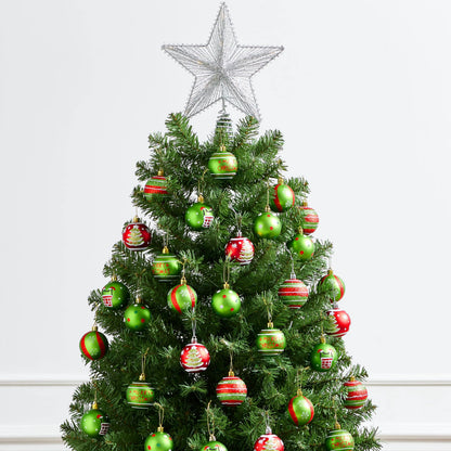 30-Piece Red and Green Christmas Ball Ornament Set, 2.36 Inches