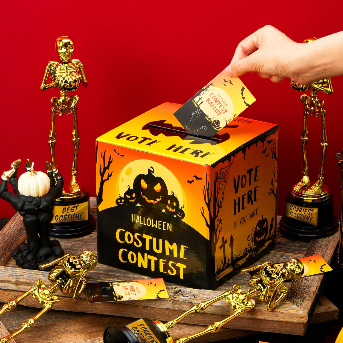 Halloween Costume Contest Ballot Card Box