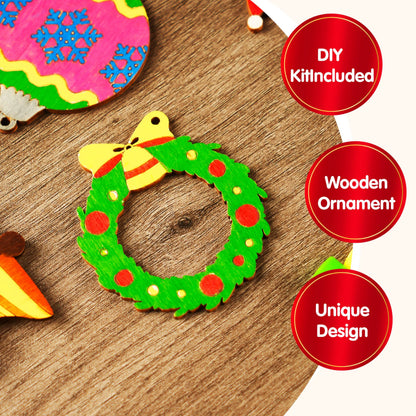 36-Pack Christmas Wooden Hanging Ornaments Craft Kit