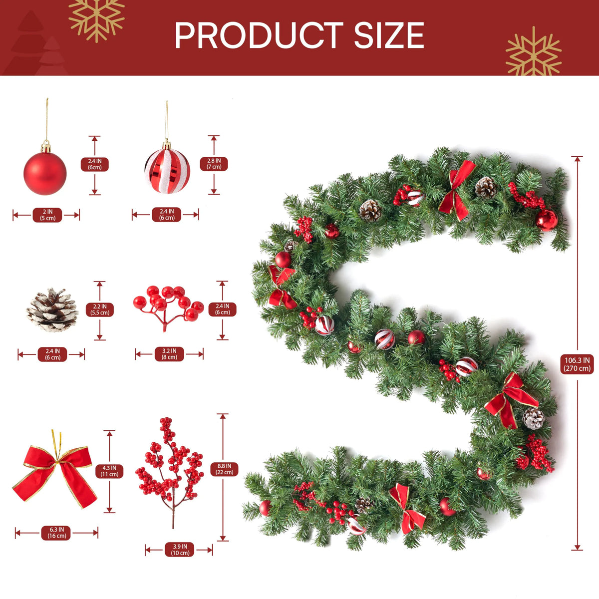 9-Foot Christmas Garland with Lights