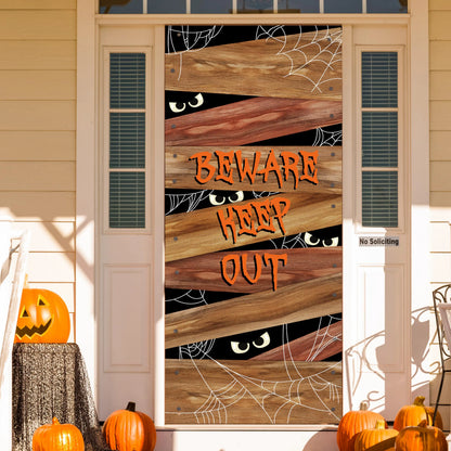 Spider Web Wooden Door Cover for Halloween