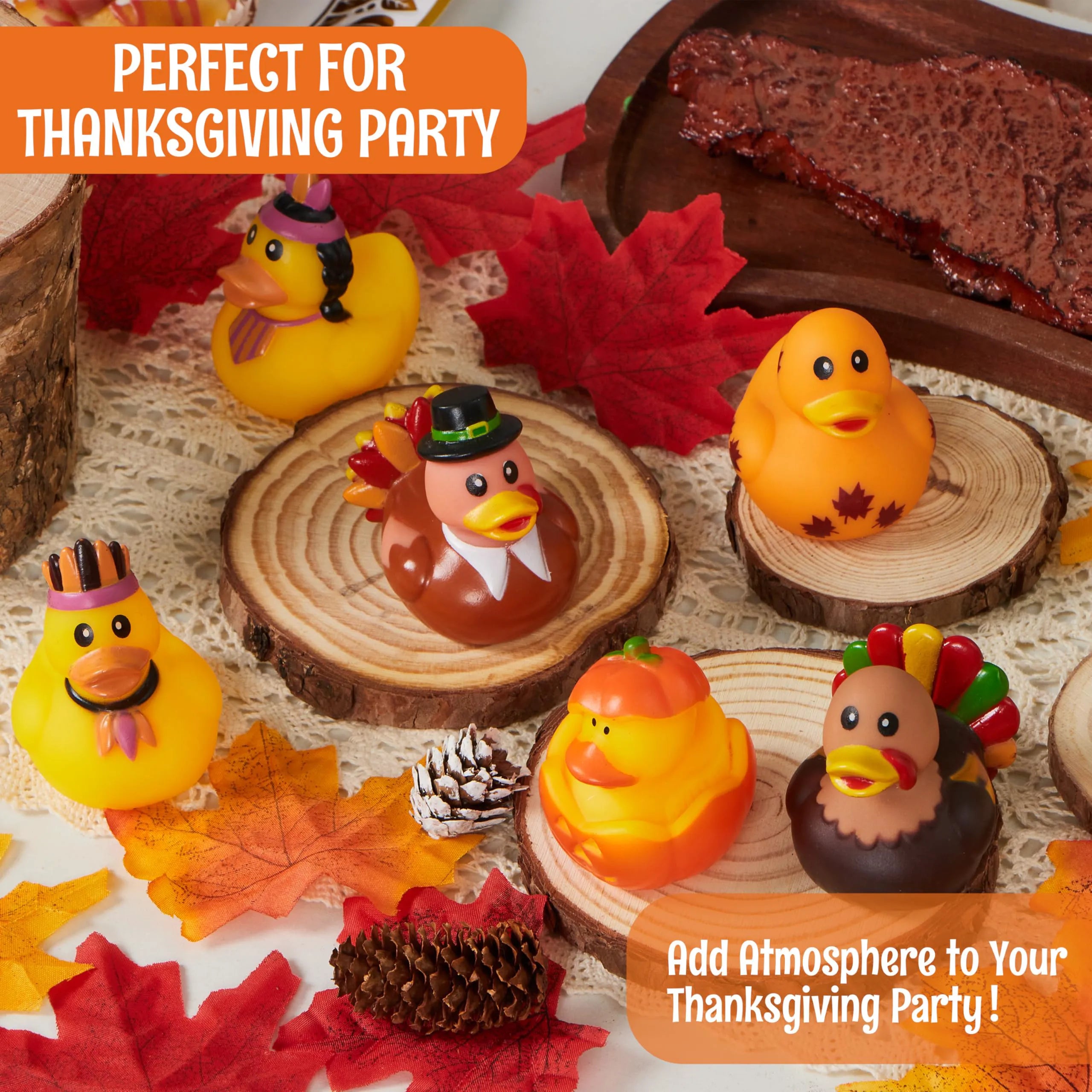 18PCS Thanksgiving Rubber Ducks for Kids & Toddlers