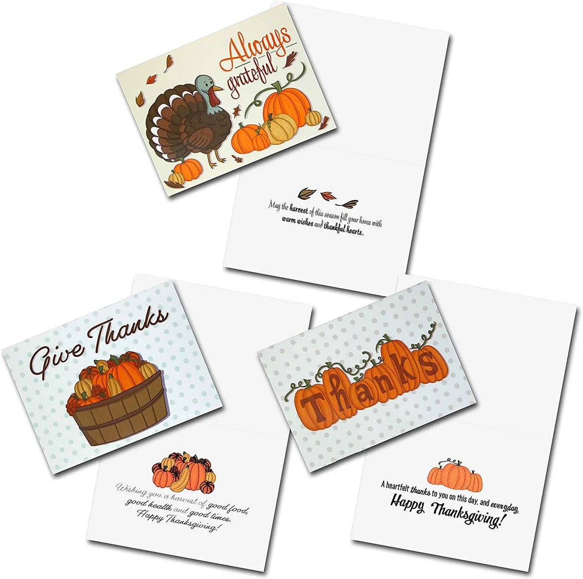 36 Pumpkin Thanksgiving Greeting Cards