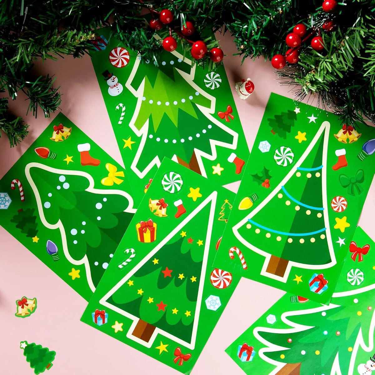 24 Pcs Christmas Tree Stickers - Make Your Own Christmas Tree Sticker Sheets