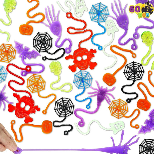60 Pack Halloween Stretchy Sticky Toys for Kids Party Favors