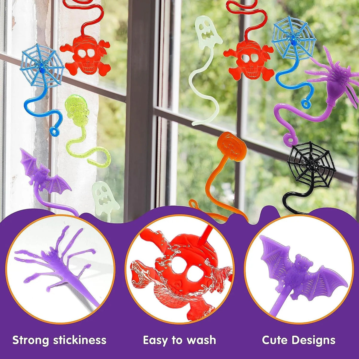60 Pack Halloween Stretchy Sticky Toys for Kids Party Favors