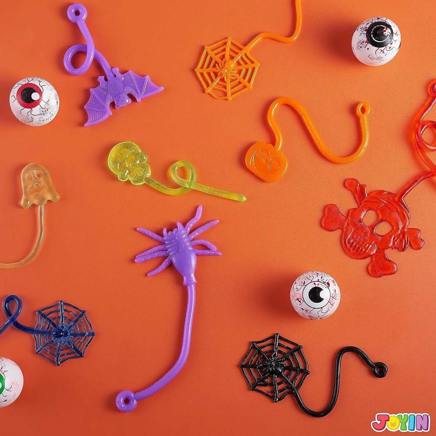 60 Pack Halloween Stretchy Sticky Toys for Kids Party Favors