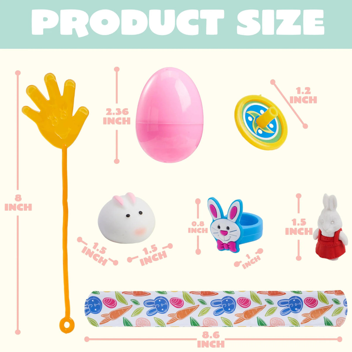 60 Prefilled Pastel Eggs with Assorted Toys for Easter Egg Hunt