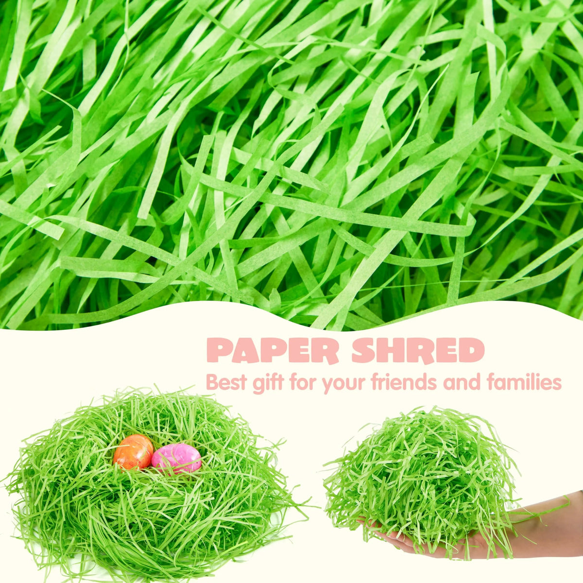 60oz (1700g) Multicolor Rainbow Easter Recyclable Paper Grass