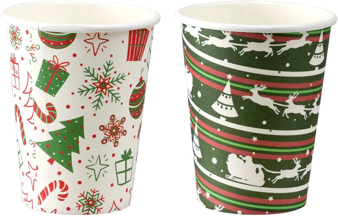 Disposable Winter Paper Cups, 48 Pack