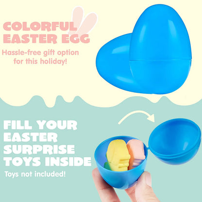 72 Bright Plastic Easter Egg Shells, 3.15 Inches, Assorted Colors