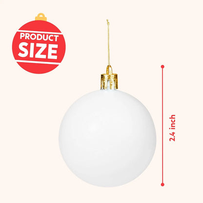 24 Pack White Blank Christmas Ball Ornaments