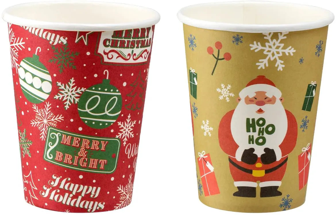 Disposable Winter Paper Cups, 48 Pack