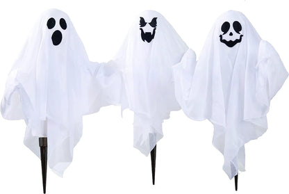 3 Pack Halloween Light-Up Ghost Yard Stakes