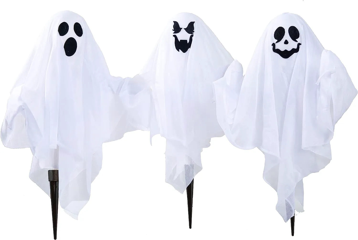 3 Pack Halloween Light-Up Ghost Yard Stakes