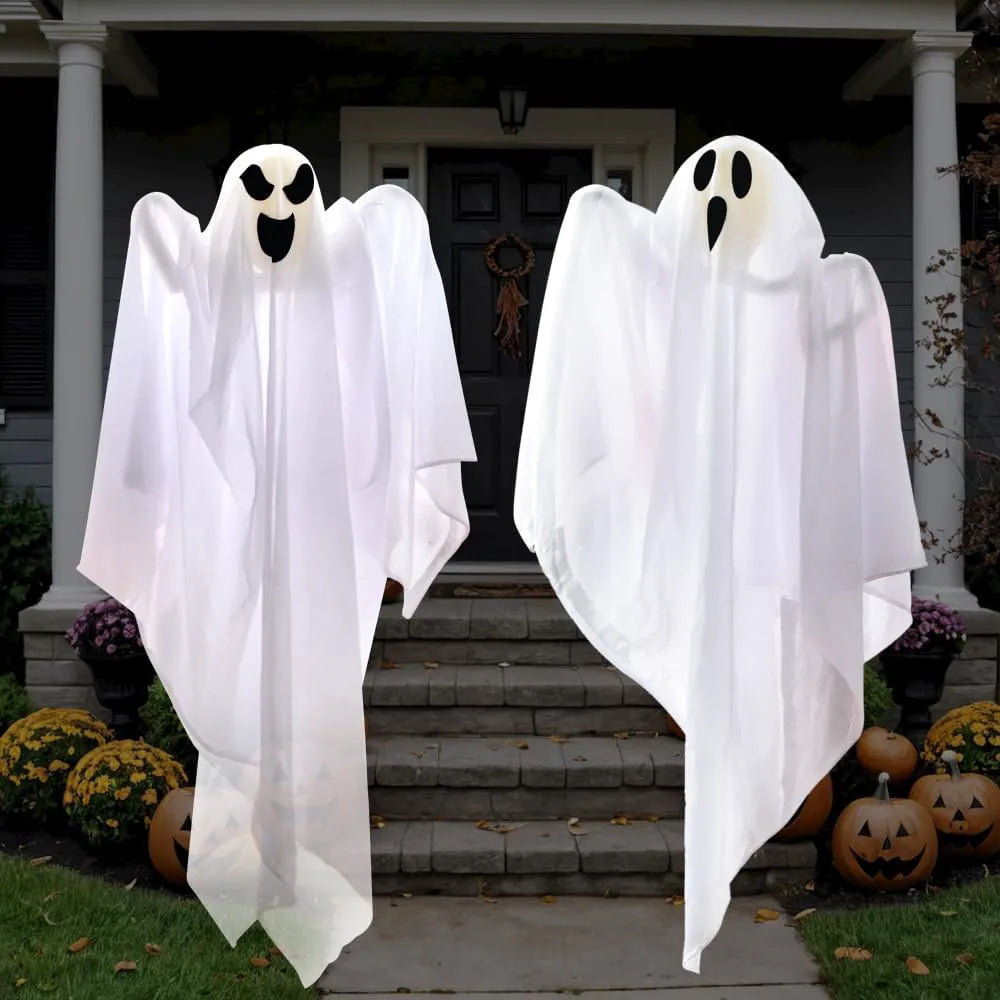 2 Packs 27.5" Halloween Hanging Ghosts Outdoor Decor
