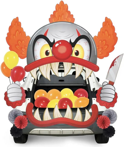 Halloween Trunk or Treat Car Decorations Kit - Clown Car Stickers