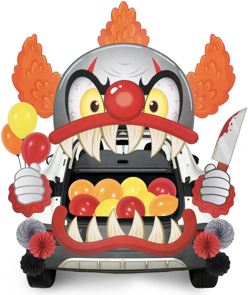 Halloween Trunk or Treat Car Decorations Kit - Clown Car Stickers