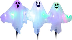 3 Pack Halloween Light-Up Ghost Yard Stakes