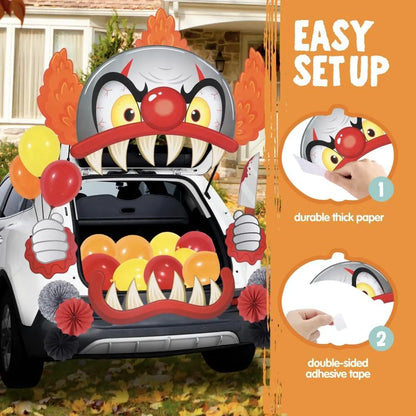 Halloween Trunk or Treat Car Decorations Kit - Clown Car Stickers