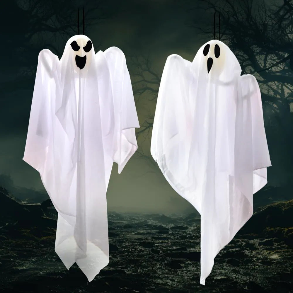 2 Packs 27.5" Halloween Hanging Ghosts Outdoor Decor
