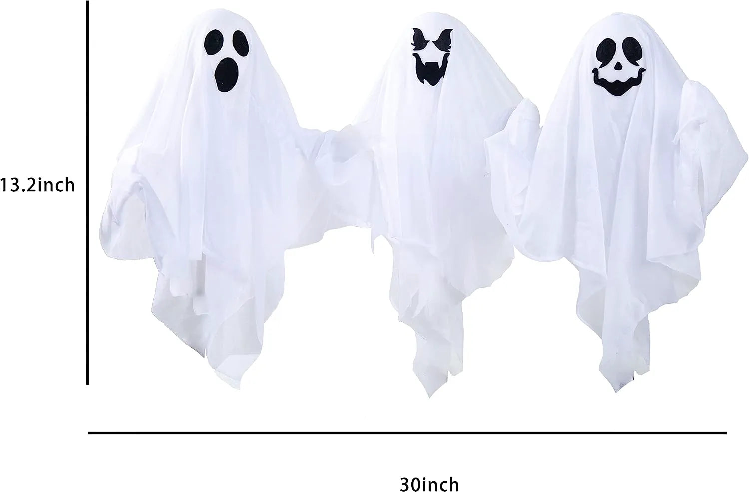 3 Pack Halloween Light-Up Ghost Yard Stakes
