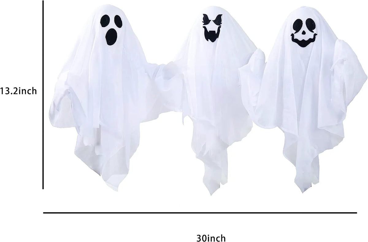 3 Pack Halloween Light-Up Ghost Yard Stakes