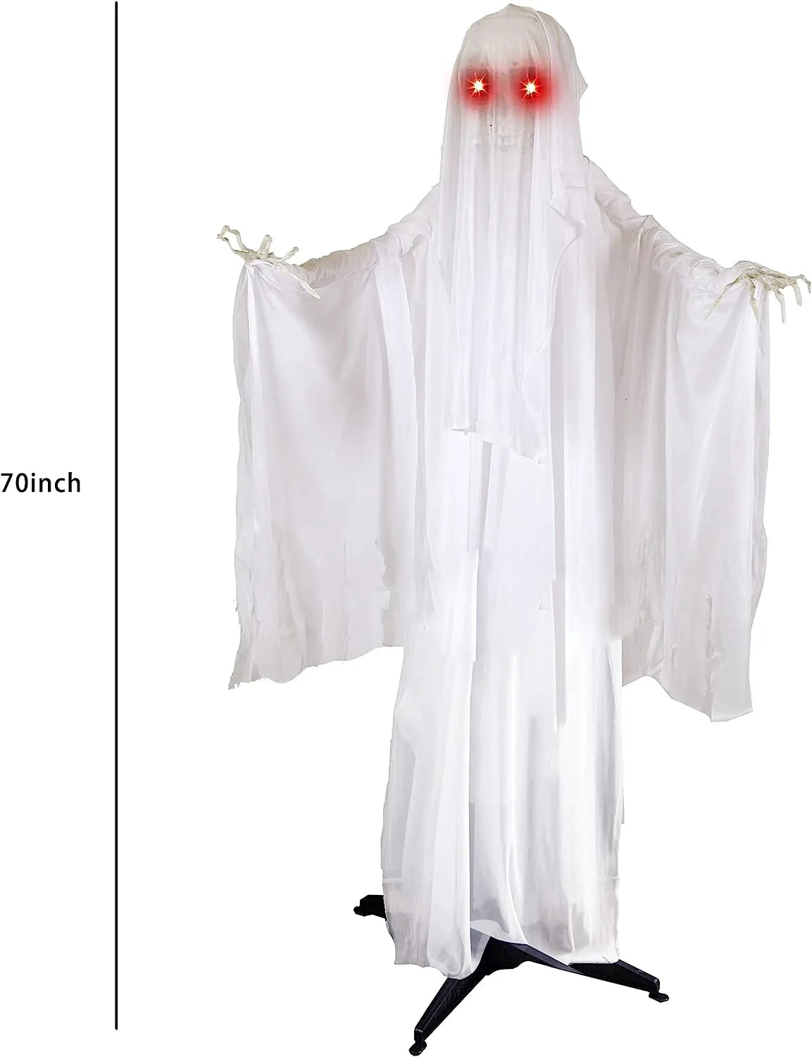 68-Inch Animated Ghost with Skeleton Hands