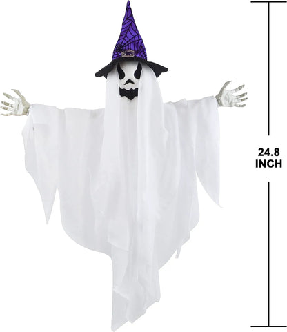 24.8in White Ghost with Colored Hats, 3-Pack